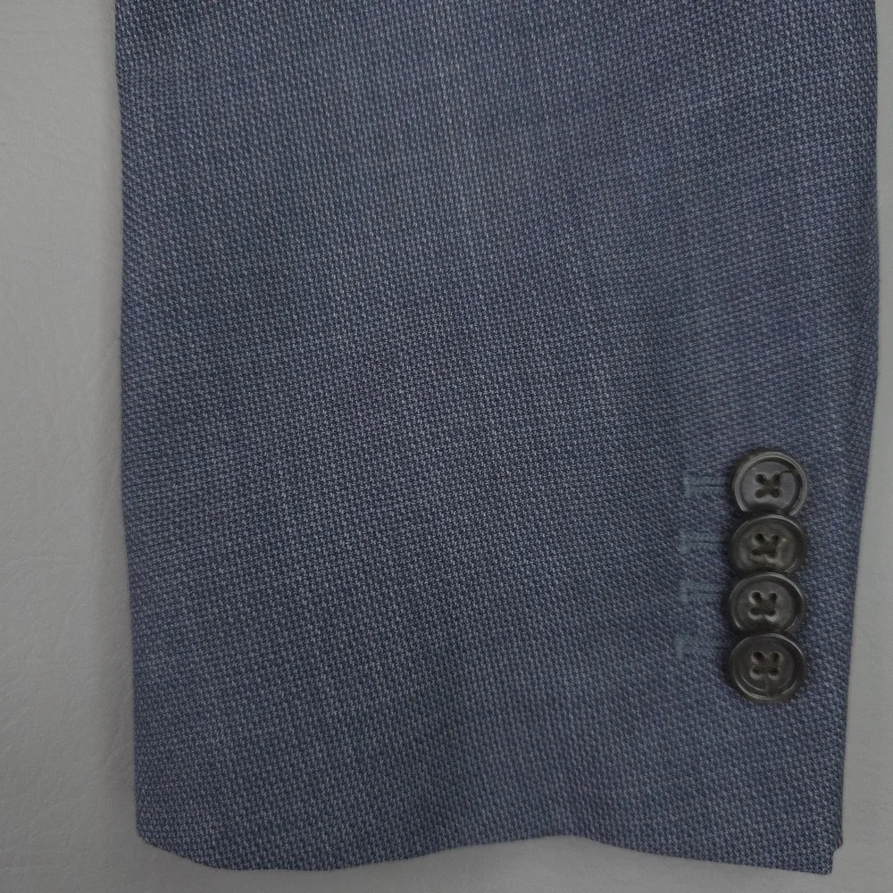 Banana Republic Blazer Mens 42S Blue Marzotto Wool Modern Slim Sport Coat